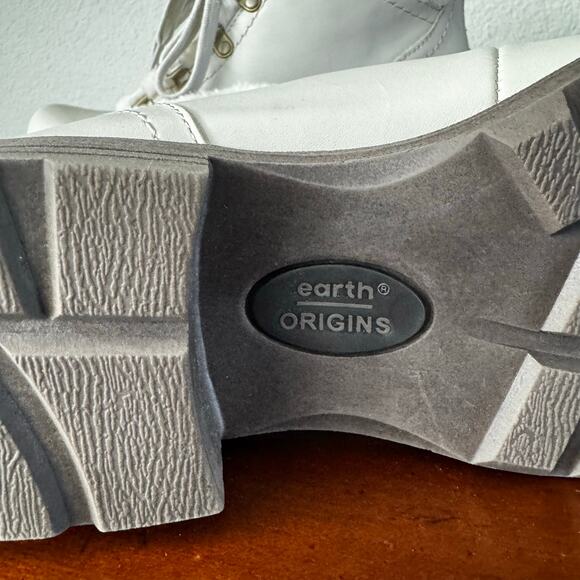 Earth Origins Randi Rex Boots Sand White Zip Back Lace Up Faux Fur Women’s 8 - Picture 5 of 7